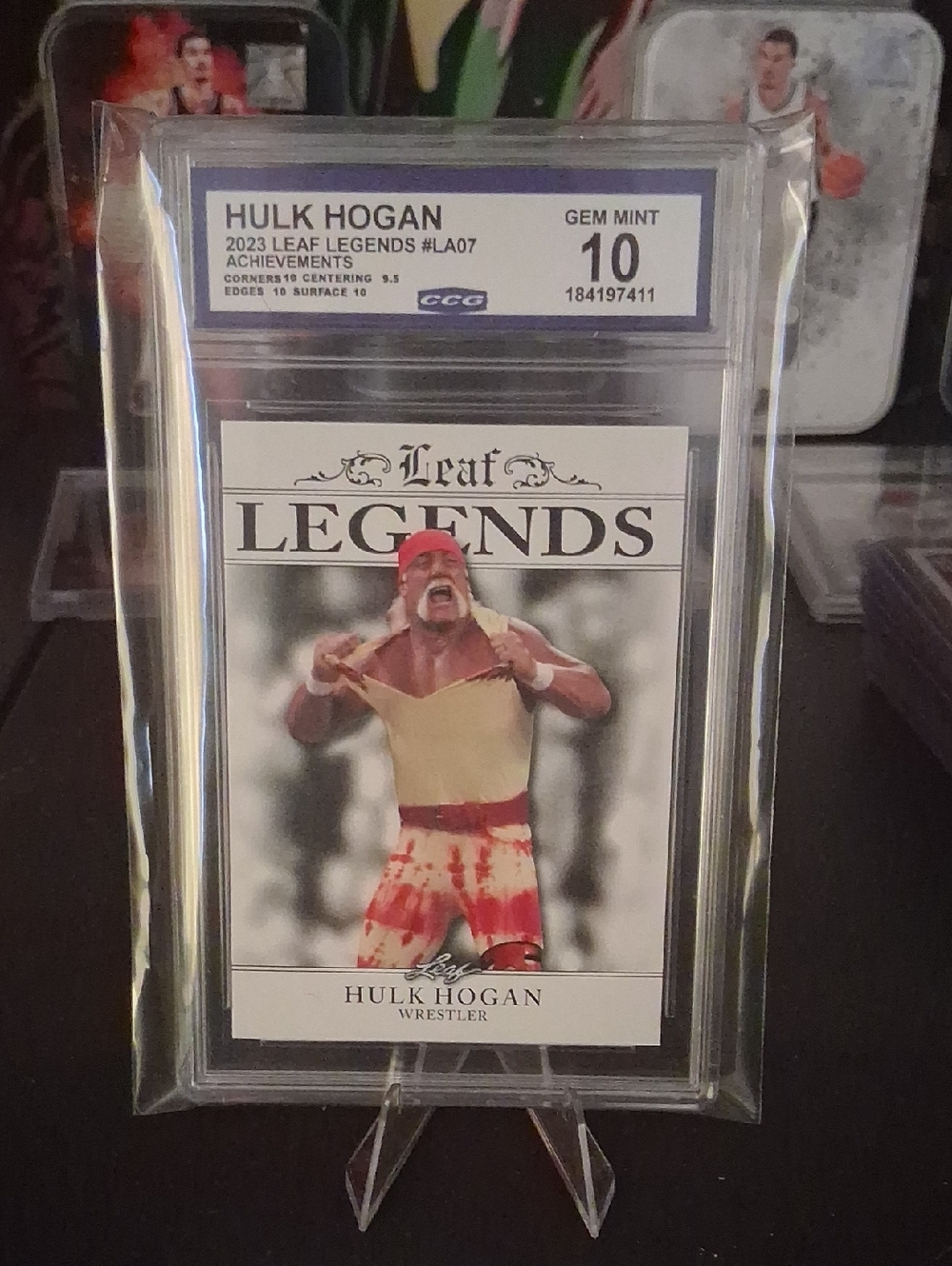 Leaf Legends Hulk Hogan Trading Card - Red/Yellow Gem Mint 10